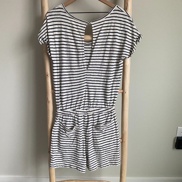 Lou & Grey Stripe Cotton Romper Sz Small - Picture 6 of 8
